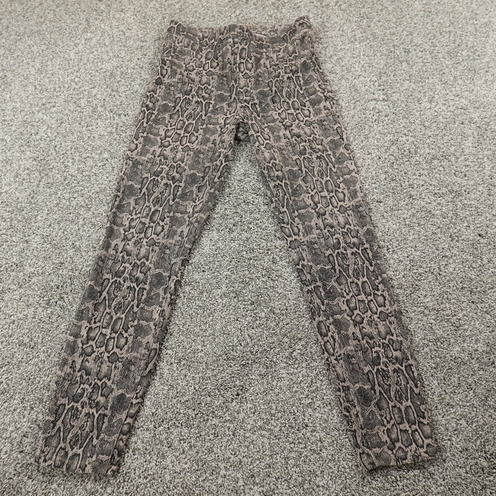 Spanx Pants Womens M Pull On Jeanish Leggings Taupe Snakeskin High Rise Stretch